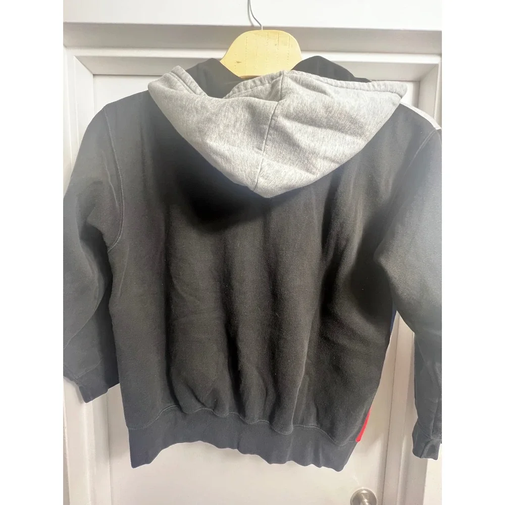 Polo Ralph Lauren Mens XL Hoodie Colorblock Spellout Full Zip Grey Blue RedBlack
